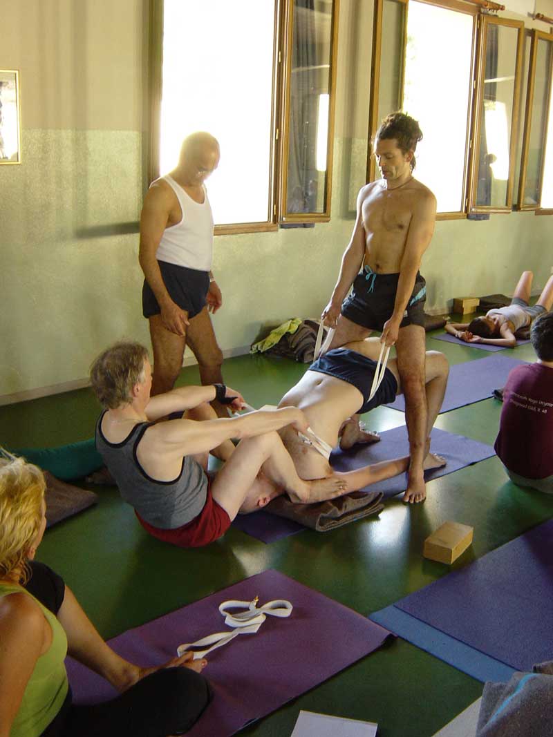 Gav Tilstone being taught Yoga